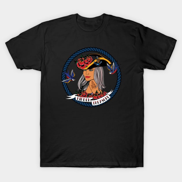 Pirate Girl Hidden Treasure T-Shirt by Abandoned Ink